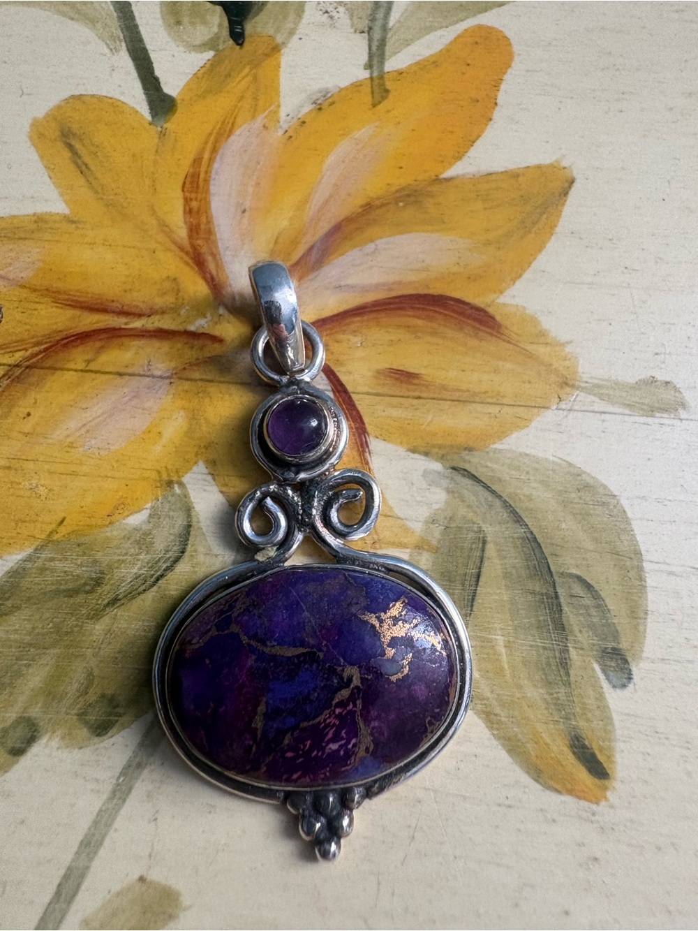 Sterling Silver Purple Stone Pendant - Elegant Women’s Jewelry